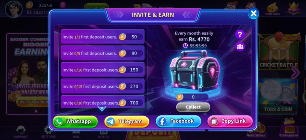 2fun bet game share refer earn money